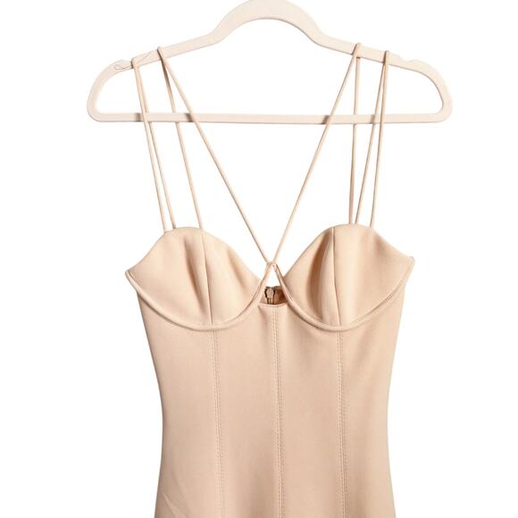 MISHA Kai Midi Dress NWT Pink Shell Nude Size 2 - Picture 3 of 8